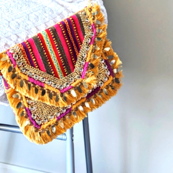 Indian Summer Handbags - Red Boho Indian Sling